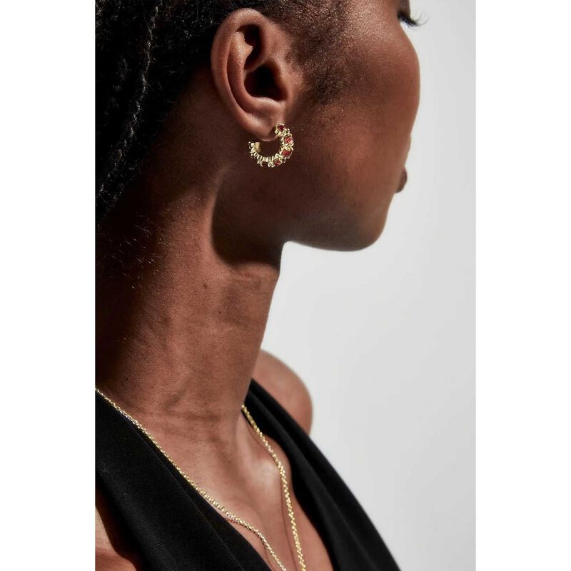 Stolen Girlfriends Club Halo Cluster Earrings 18K Gold Plated image number 1